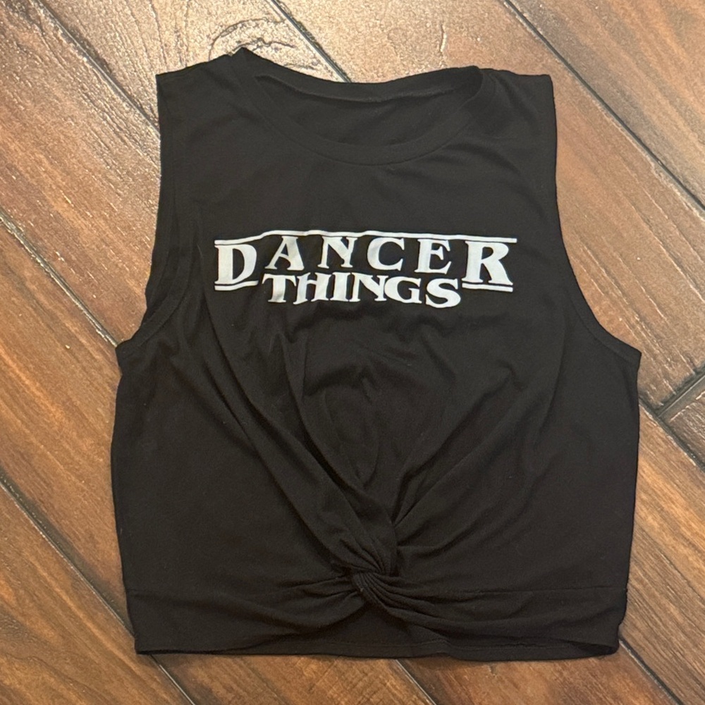 Black Sleeveless Knot Front Top